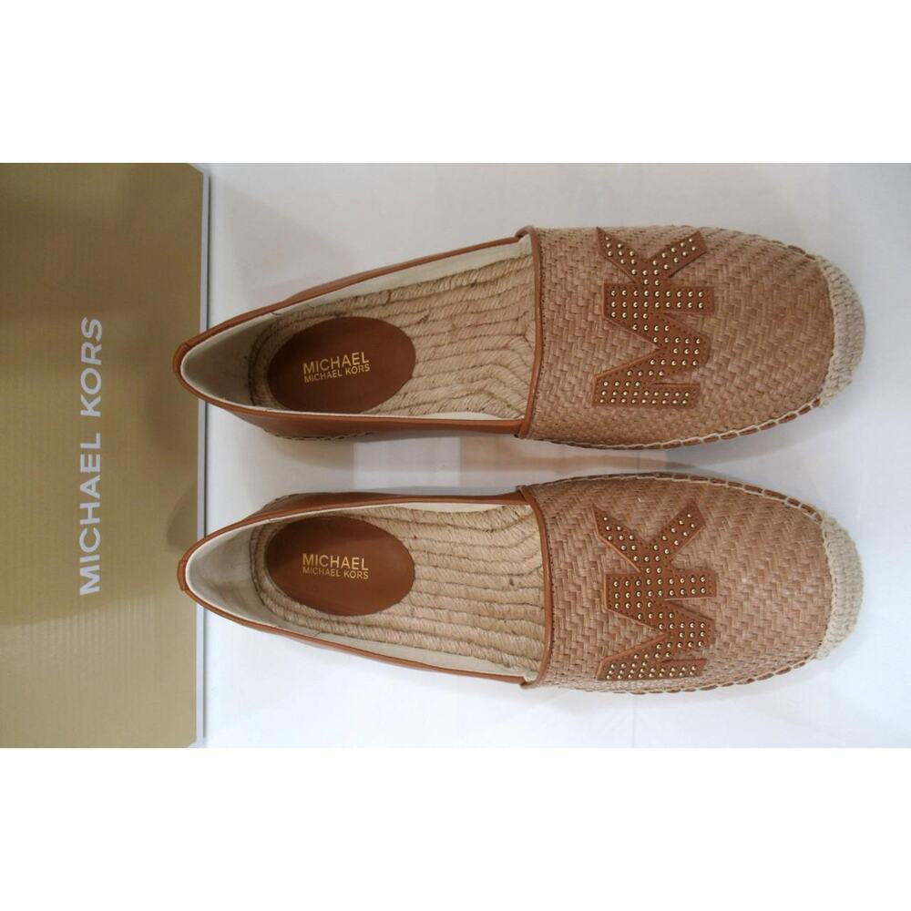 Michael Kors Kendrick Toe Cap Espadrille Flat Shoes MK Natural / Acorn Size 9.5 - Picture 5 of 7